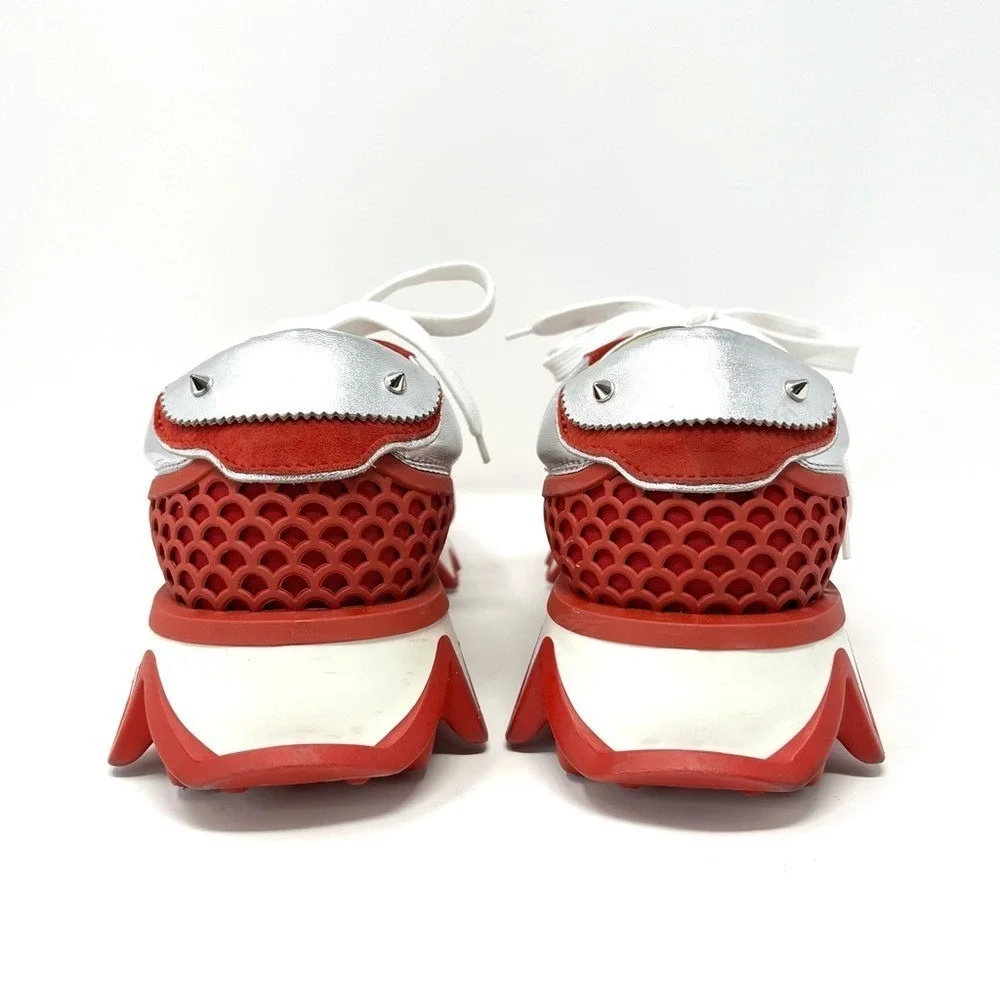 Christian Louboutin Loubishark Spike Platform Low Top Sneakers Red 42.5 9.5